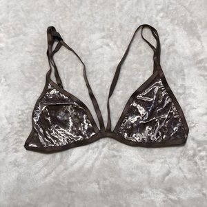 Express velvet purple bralette large never worn